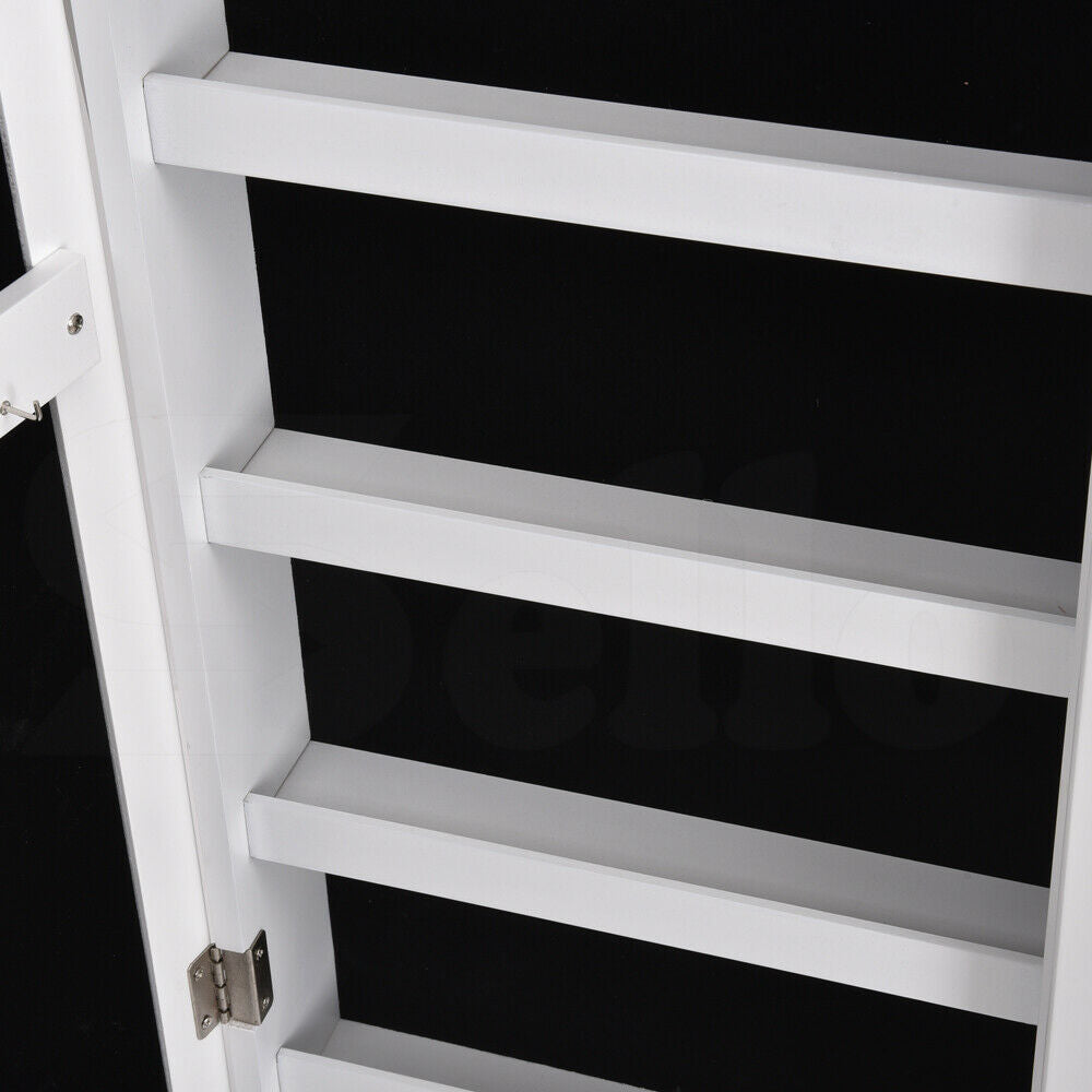 Makeup Storage Organiser With Mirror Two Doors Jewellery Cabinet