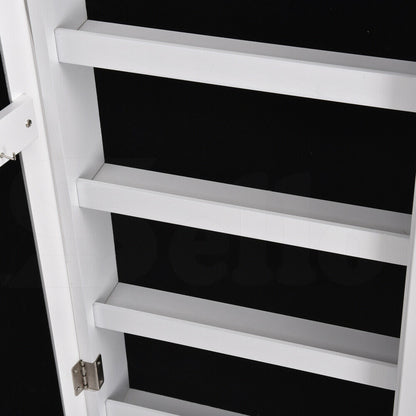 Makeup Storage Organiser With Mirror Two Doors Jewellery Cabinet