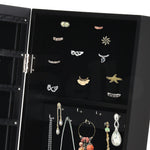 Mirror Two Doors Jewellery Cabinet Makeup Storage Jewelry Organiser Box-JB1005-BK