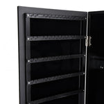 Mirror Two Doors Jewellery Cabinet Makeup Storage Jewelry Organiser Box-JB1005-BK