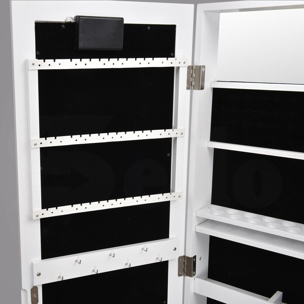 Mirror Jewellery Cabinet Dressing Makeup Jewelry Storage  Organiser Wood