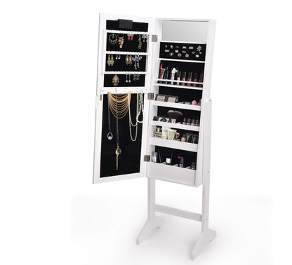idropship Mirror Jewellery Cabinet Dressing Makeup Jewelry Storage  Organiser Wood