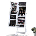 Dual Use Mirrored Jewellery Dressing Cabinet in White Colour