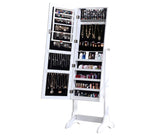 Dual Use Mirrored Jewellery Dressing Cabinet in White Colour