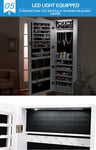 Dual Use Mirrored Jewellery Dressing Cabinet with LED Light in Black