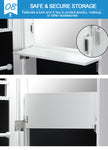 Wall Mounted or Hang Over Mirror Jewellery Cabinet in White Colour