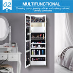 Wall Mounted or Hang Over Mirror Jewellery Cabinet in White Colour