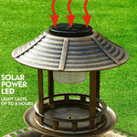 2x Ornamental  Garden Decor Bird Bath Feeding Station Food Feeder Solar Light