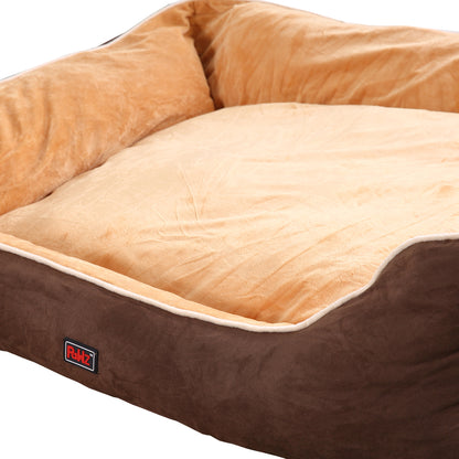 Pet Bed Mattress Dog Cat Pad Mat Puppy Cushion Soft Warm Washable XL Brown