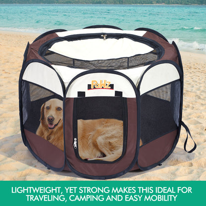 Dog Playpen Pet Play Pens Foldable Panel Tent Cage Portable Puppy Crate 48"