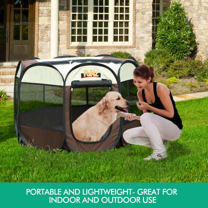 Poratble Foldable Pet Playpen Puppy Dog Cat Play Pens Cage 8 Panel 