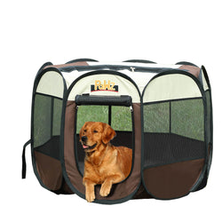idropship Poratble Foldable 8 Panel Pet Playpen Puppy Dog Cat Play Pens Cage Tent