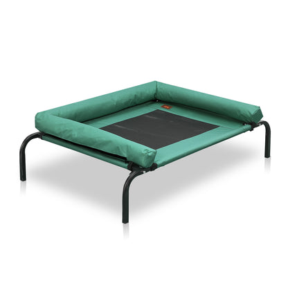 Pet Bed Heavy Duty Frame Hammock Bolster Trampoline Dog Puppy Mesh L Green