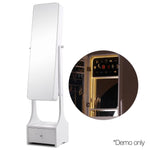 Jewellery Cabinet with Mirror and LED Light - White