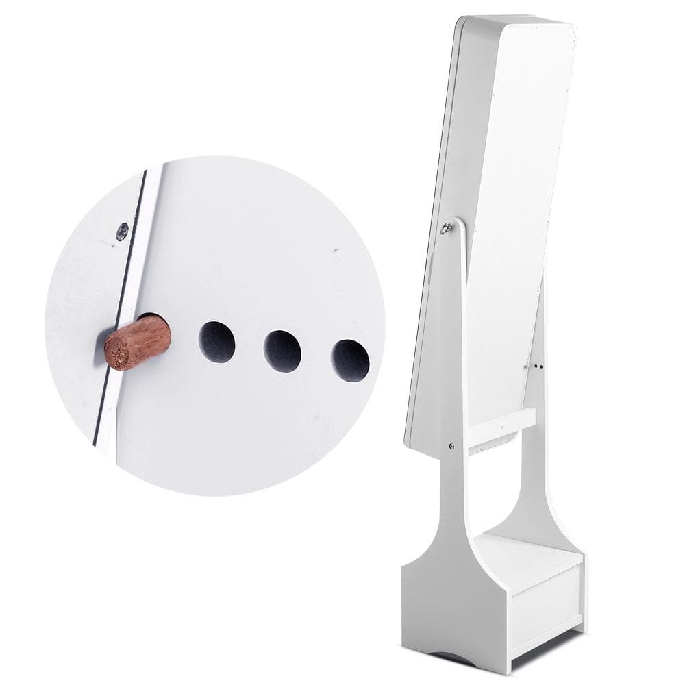 Jewellery Cabinet with Mirror and LED Light - White