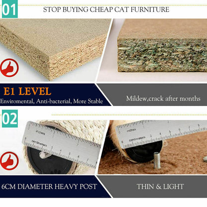 183cm Cat Scratching Post Tree Gym House Condo Furniture Scratcher Pole Brown