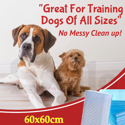 100 Pcs 60x60cm Ultra Absorbent Puppy Pet Dog Cat Toilet Training Pads Blue