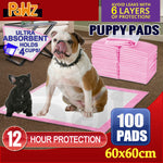 100pcs 60x60cm Puppy Pet Dog Indoor Cat Toilet Training Pads Absorbent Pink