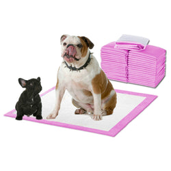 100pcs 60x60cm Puppy Pet Dog Indoor Cat Toilet Training Pads Absorbent Pink
