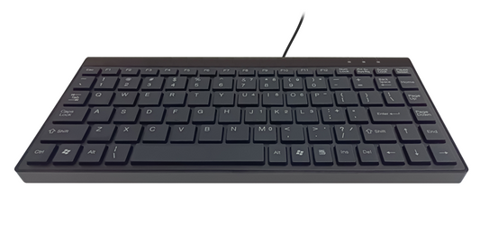 8Ware Compact Mini Ergonomic Keyboard USB & PS2 Black Compatible systems Plug & play