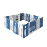 Kids Baby Playpen Foldable Child Safety Gate 18 Panels Blue