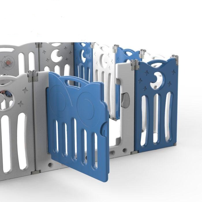 Kids Baby Playpen Foldable Child Safety Gate 18 Panels Blue