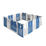 Kids Baby Playpen Foldable Child Safety Gate 18 Panels Blue