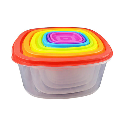 Set of 7 Reusable Bowl Food Fresh Keeping Sealing Lid Container Cover Plastic AU