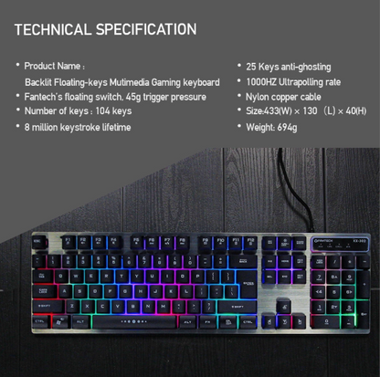 Major Gaming Keyboard and Mouse Combo