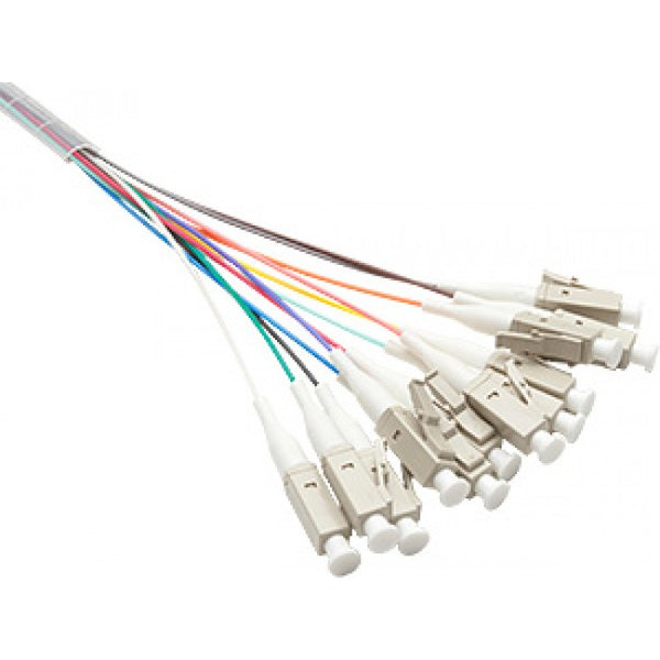  Fibre Pigtail LC OM1 Multimode 1m 12 Pack Rainbow