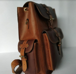 Unisex Leather Backpack - Brown