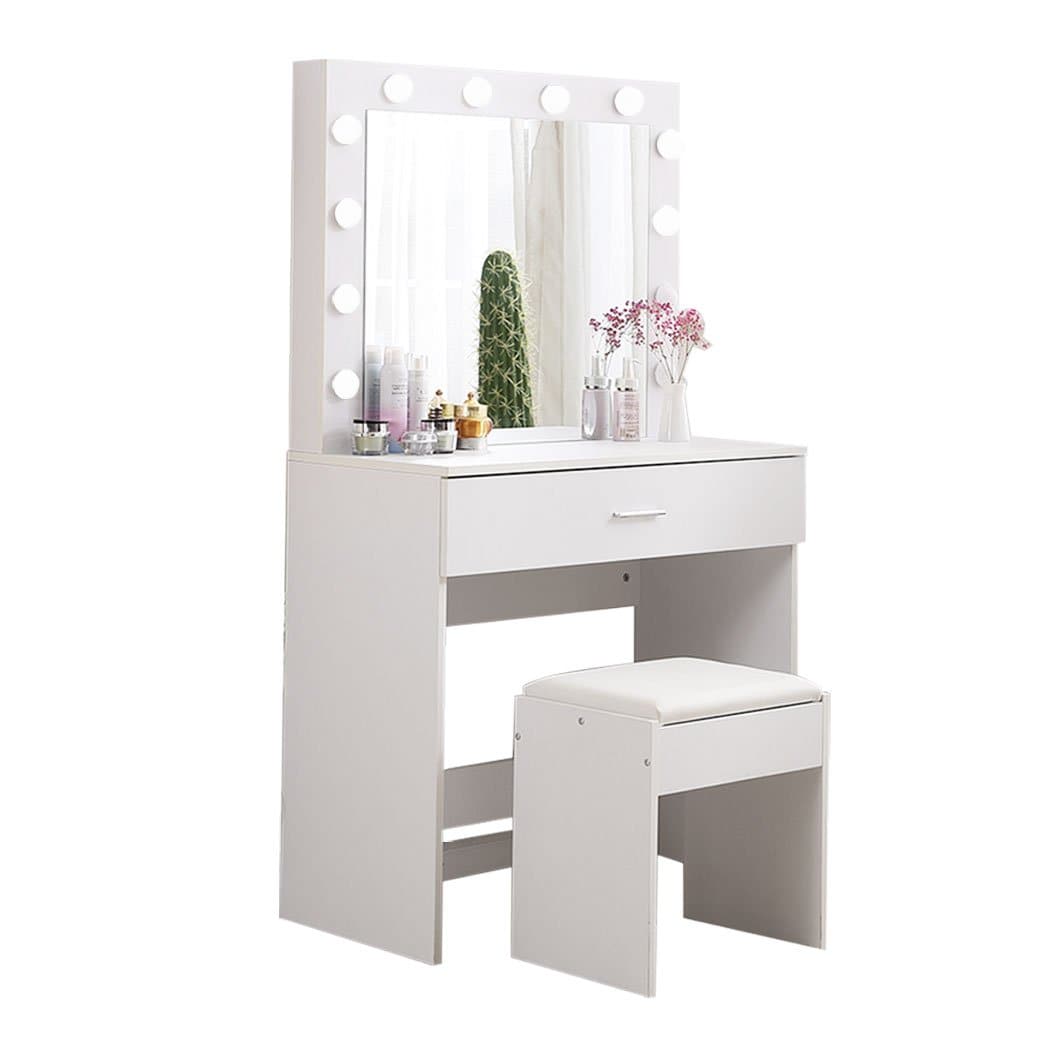 Led Makeup Mirror Jewellery Organizer Cabinet With 12 Bulbs Type1