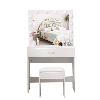 Led Makeup Mirror Jewellery Organizer Cabinet With 12 Bulbs Type1