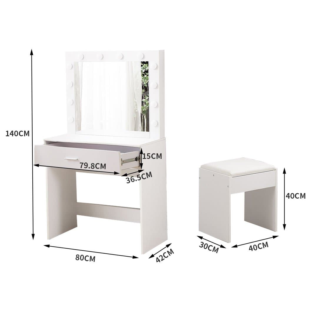 Led Makeup Mirror Jewellery Organizer Cabinet With 12 Bulbs Type1