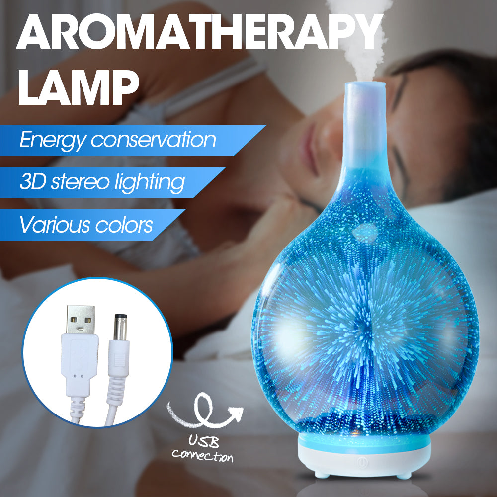 Ultrasonic Aroma Aromatherapy Diffuser 3D Light Oil Firework Humidifier
