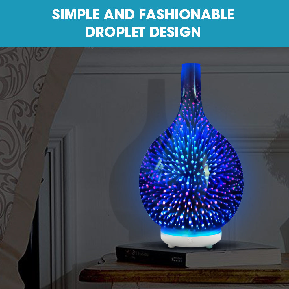 Ultrasonic Aroma Aromatherapy Diffuser 3D Light Oil Firework Humidifier