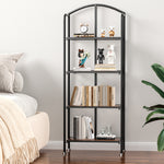 Foldable 4-Tier Display Shelf Bookcase for Kitchen, Office