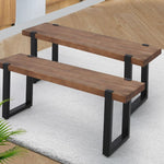 2x Wooden Kitchen Outdoor Garden Dining Chairs Bench