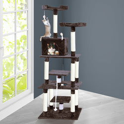 1.98M Cat Scratching Post Tree Dark Brown