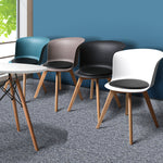 PU Leather 4Pcs Office Meeting Chair Set -Black / White / Brown / Blue