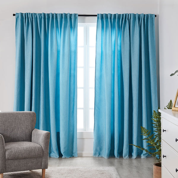  2X Blockout Premium quality Curtains blue180CM x 230CM