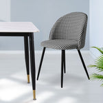 2x Dining Chairs Kitchen Cafe Lounge Chair-Black and white