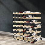 Timber Wine Storage Rack Wooden Cellar Organiser 42 Bottle Display Stand