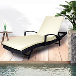 2PCS Outdoor Sun LouD21ture Wicker Lounge Garden Patio Bed Cushion