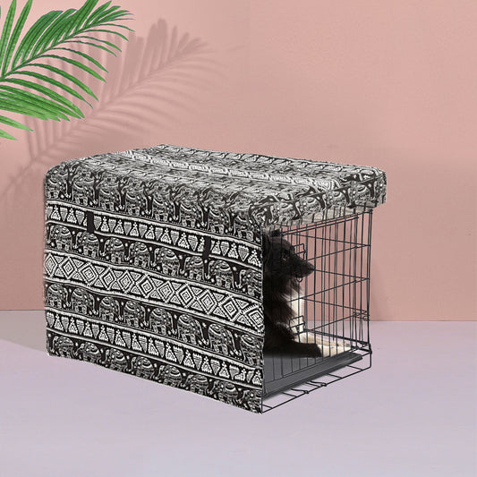 Metal Dog Kennel Black 48"
