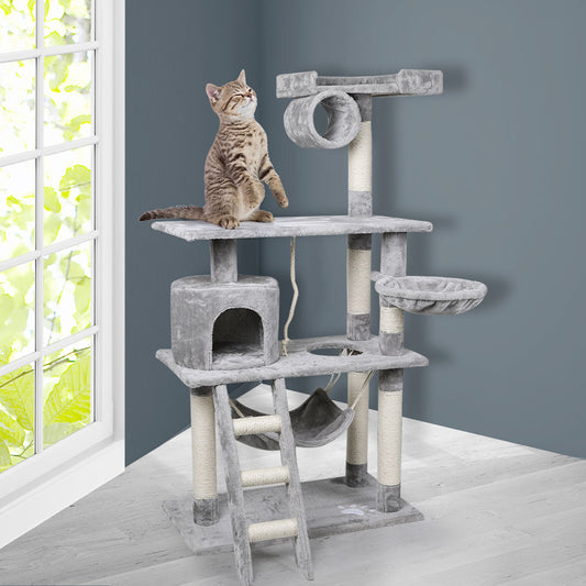 Cat Tree Beastie Scratching Post Pet Scratcher Condo Tower 140cm Grey
