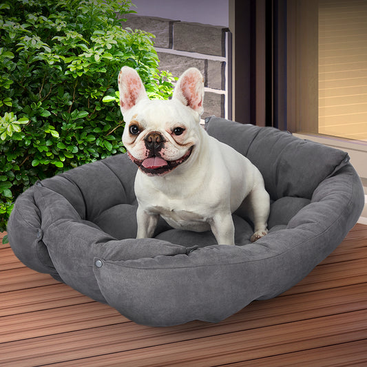 Pet Bed 2 Way Use Dog Cat Soft Warm Calming Mat Grey XL 
