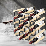 Timber Wine Storage Rack Wooden Cellar Organiser Display Stand