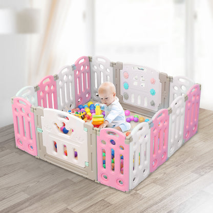 14 Panels Kids Safety Gates Playpen