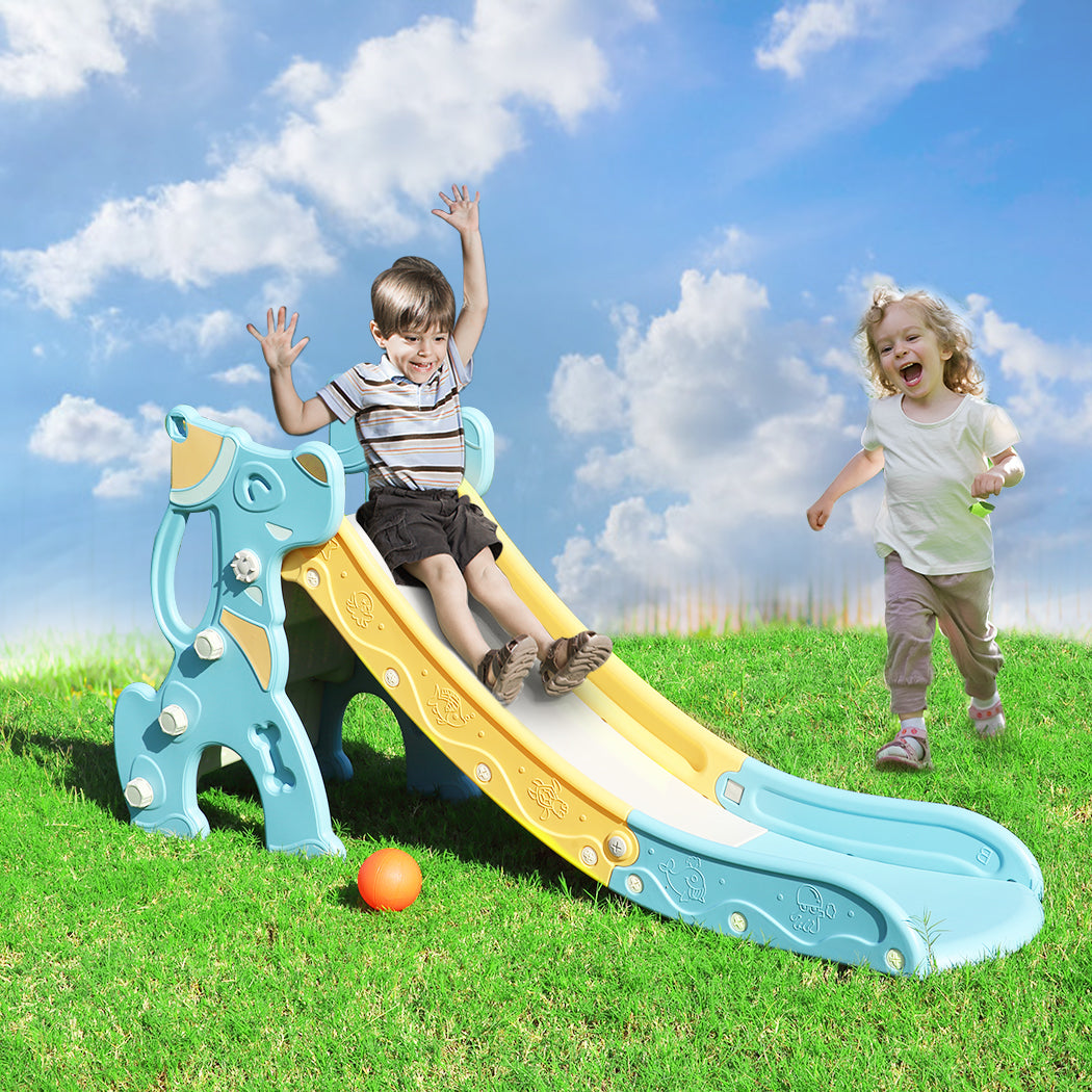Kids Slide 160cm Extra Long Play Set Blue 
